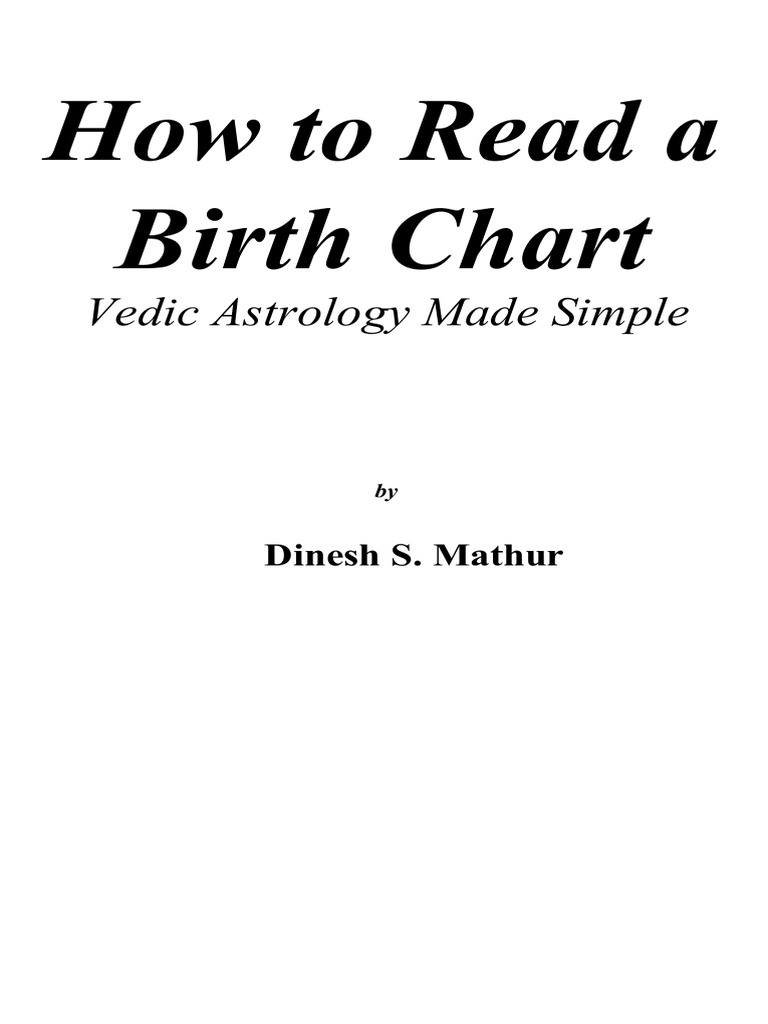 Jyotish - 2008 - Dinesh S. Mathur - How To Read A Birth Chart | PDF ...