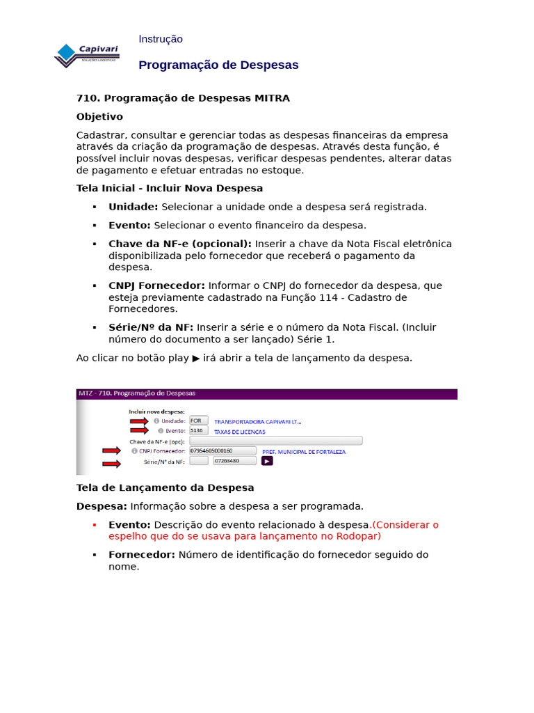 Programação de Despesas Financeiras | PDF | Informática