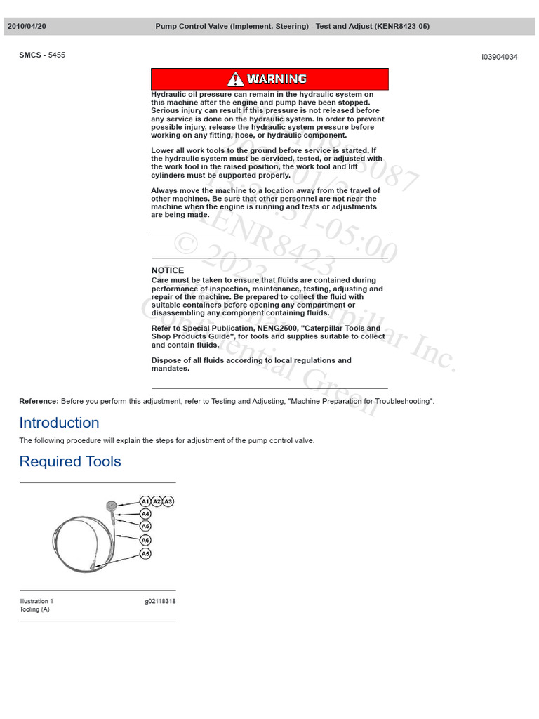 Hydraulic System Pressure Adjustment Guide | PDF | Valve | Pump