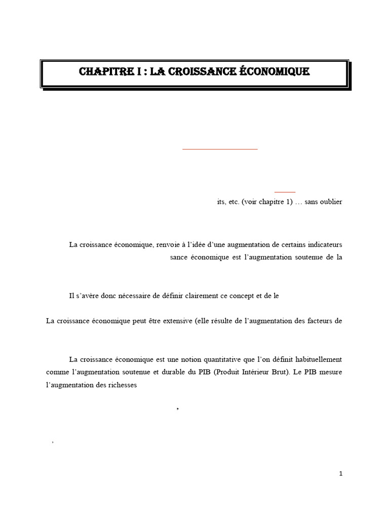 Comprendre la croissance économique | PDF | Produit intérieur brut ...