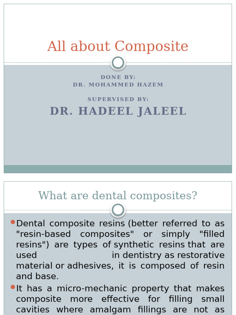 Comprehensive Guide to Dental Composites | PDF | Dental Composite ...