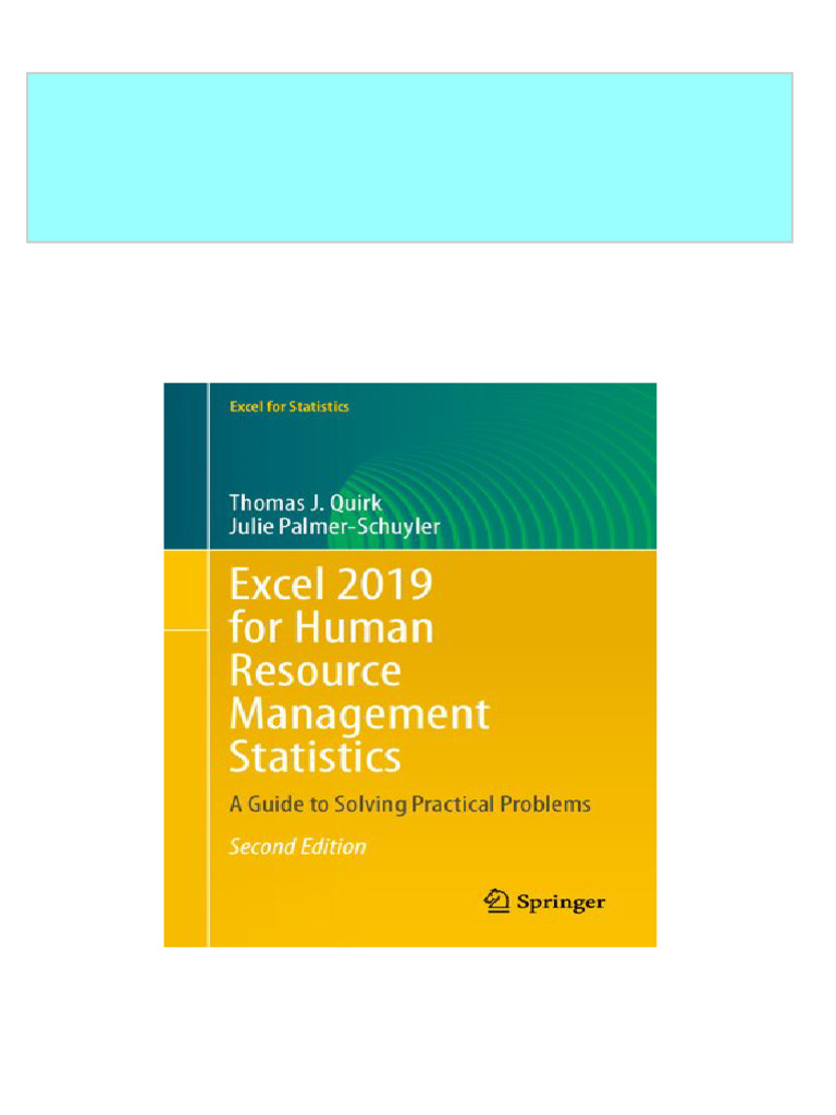 Excel 2019 for human resource management statistics a guide to solving