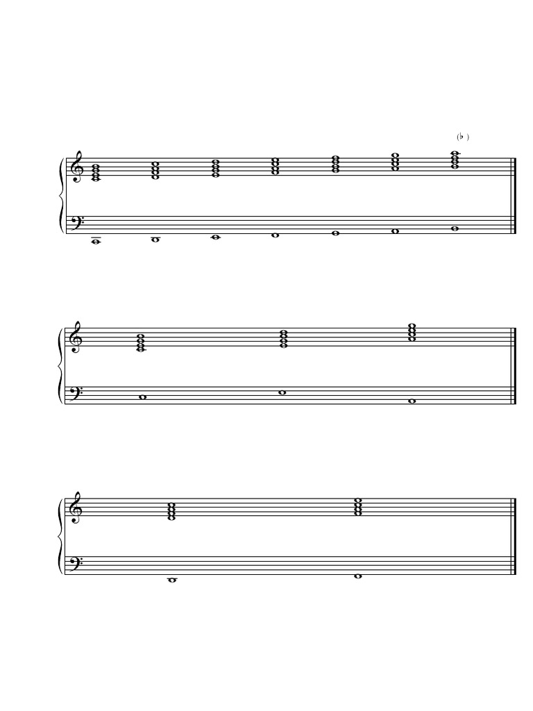 Partitura Grados y Funciones Diatonicas en La Escala Mayor | PDF ...