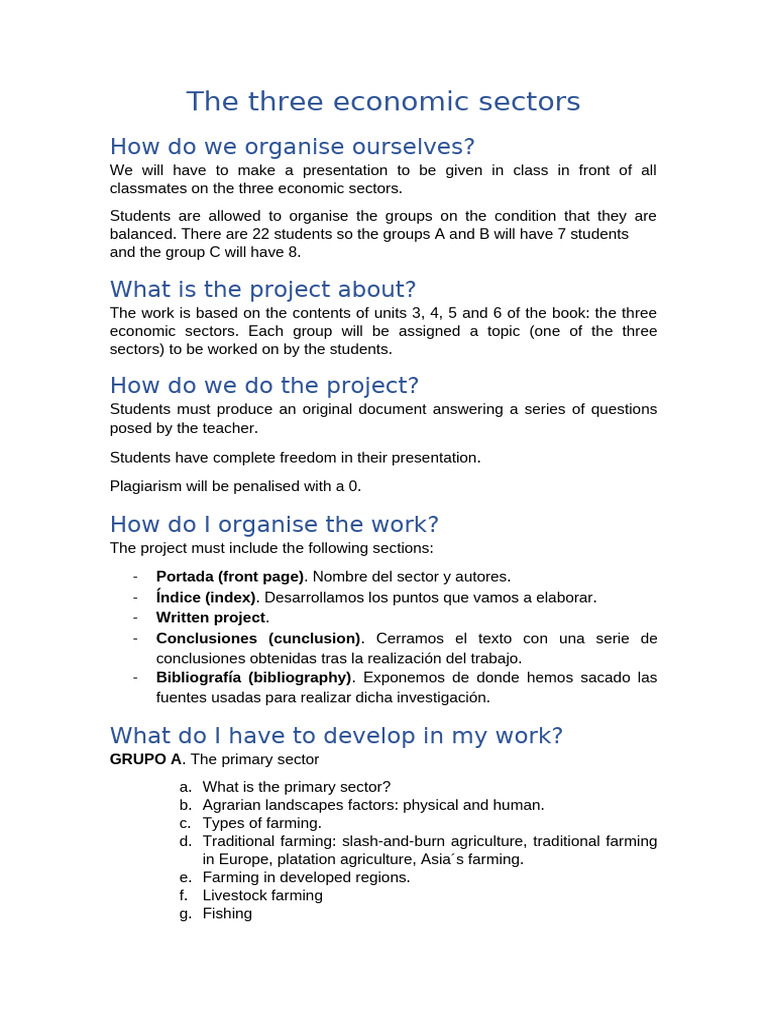 Understanding the Three Economic Sectors | PDF | Tertiary Sector Of The ...