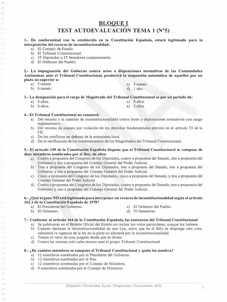 BI - Test T.1-5 Autoevaluación (Aha) | PDF | Judicaturas | Gobernancia