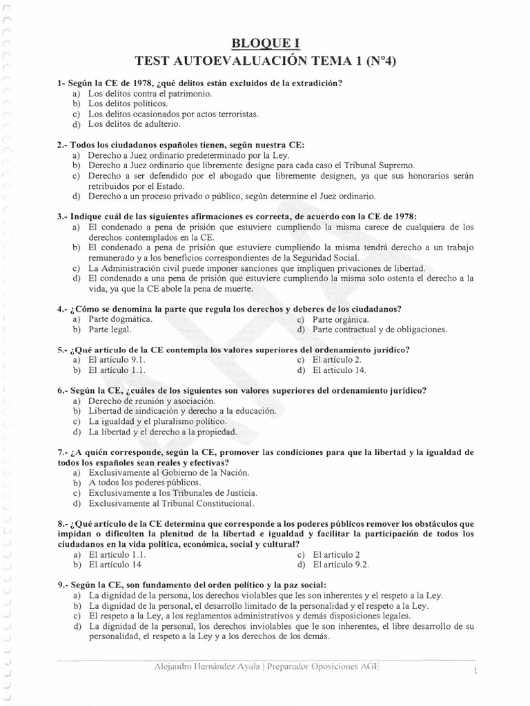 BI - Test T.1-4 Autoevaluación (Aha) | PDF | España | Democracia