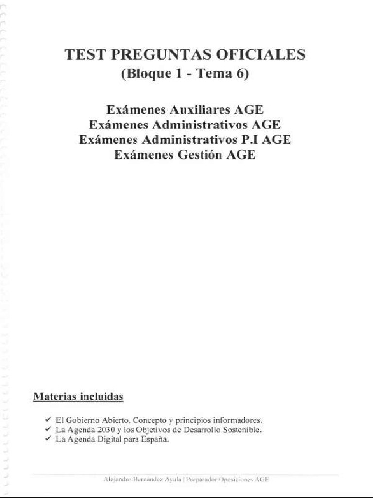 Bi - Test t.6 Gobierno Abierto - Oficiales (Aha) | PDF