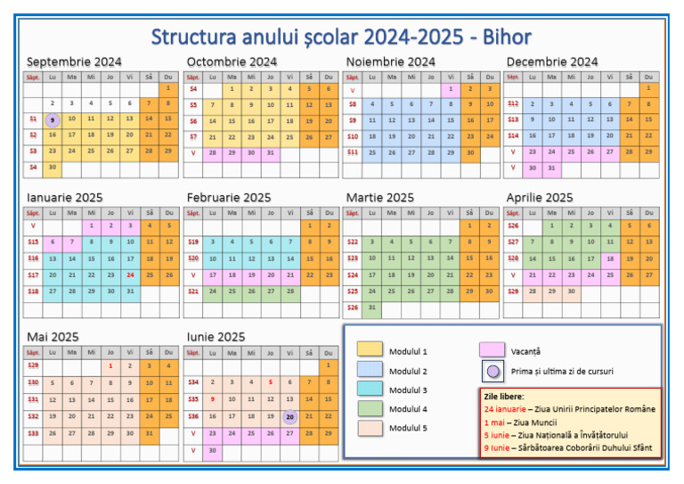 Calendar Scolar 2024-2025 | PDF