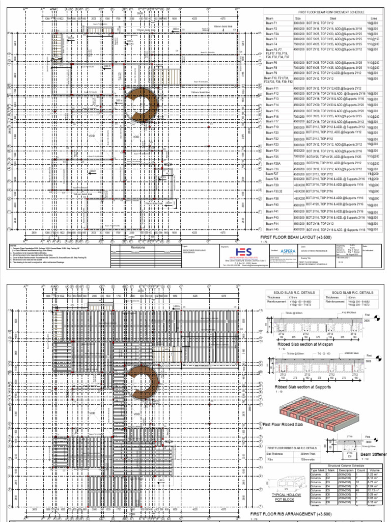 First Floor Beam Reinforcement Plan | PDF