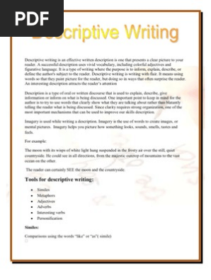 Descriptive Writing