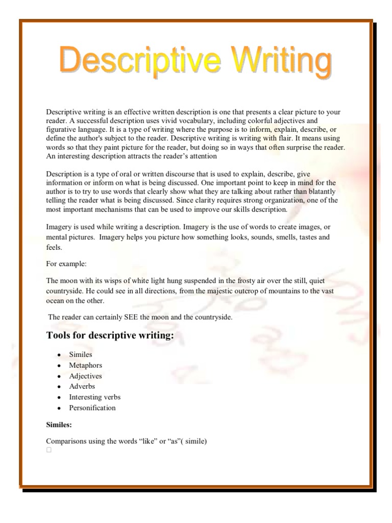 Descriptive Writing