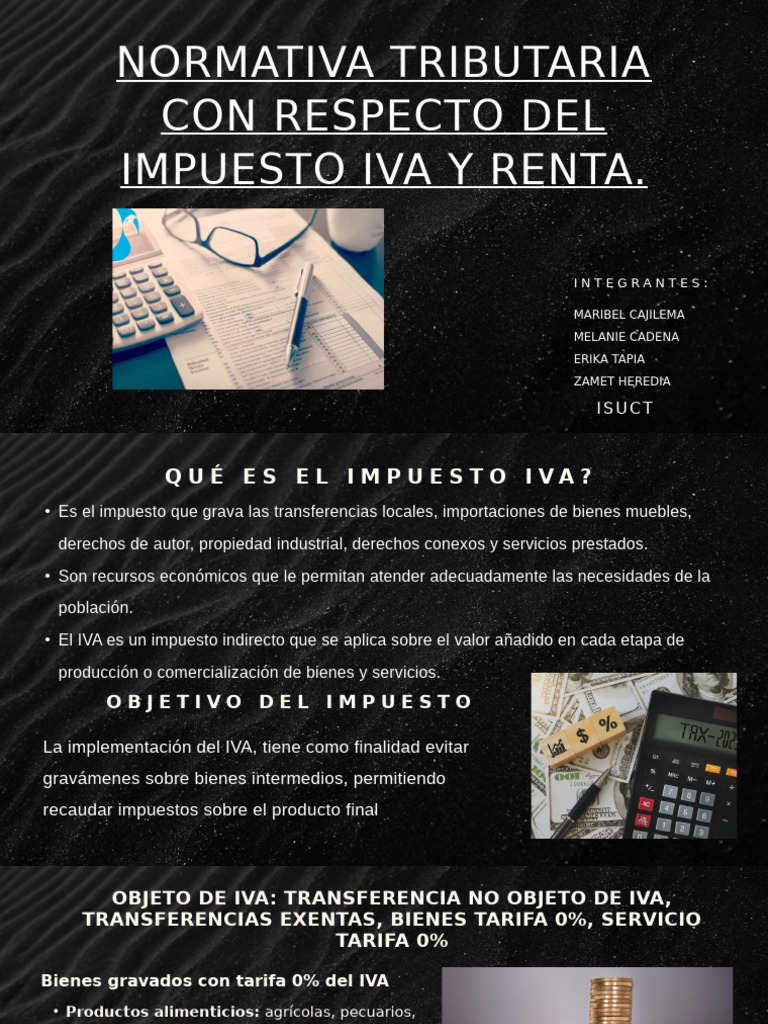 IVA y Renta: Normativa en Ecuador | PDF | Impuestos | Impuesto sobre la ...
