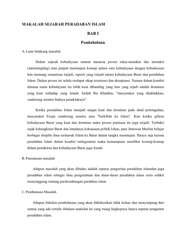 Contoh Penutup Makalah Sejarah Kebudayaan Islam - Guru Paud