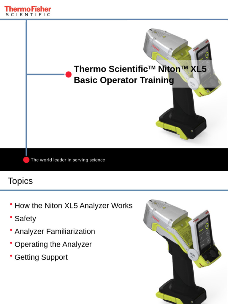 Niton XL5 Analyzer Operator Training | PDF | Molecular Physics | Optics