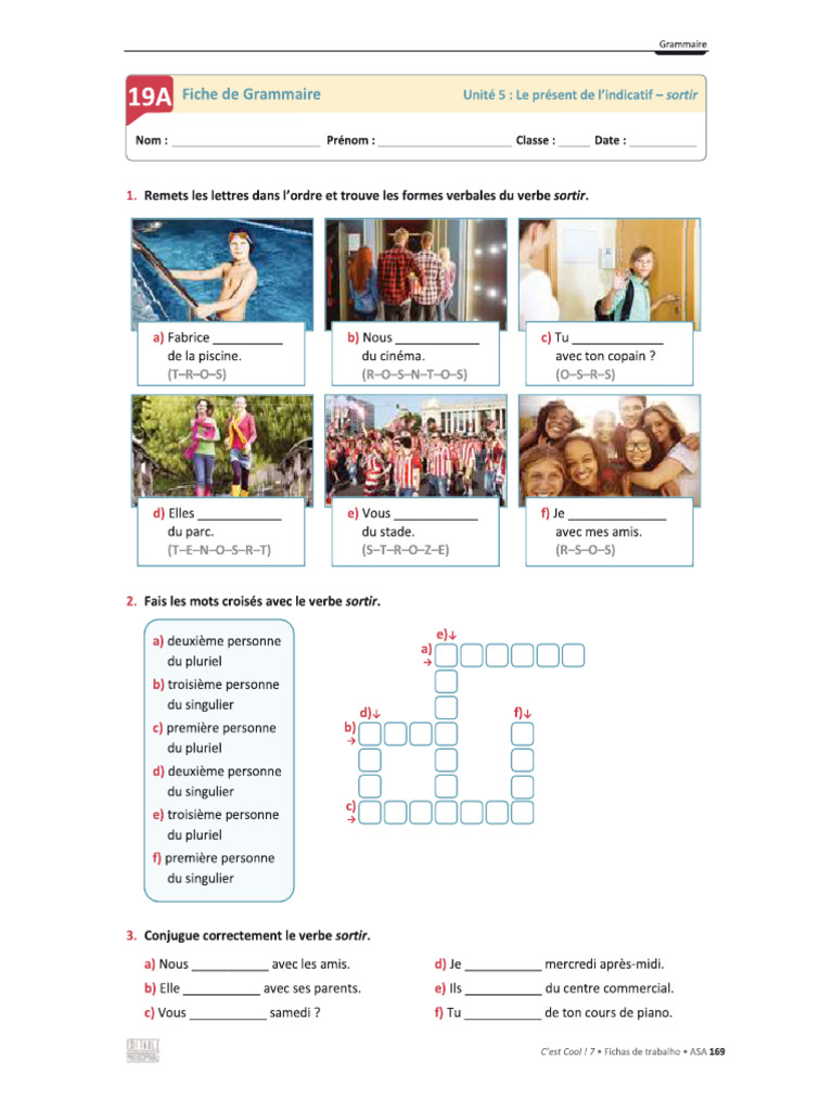 CESTCOOL7 Grammaire19a-Sortir | PDF