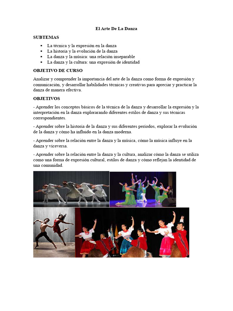 Importancia y Técnicas de la Danza | PDF