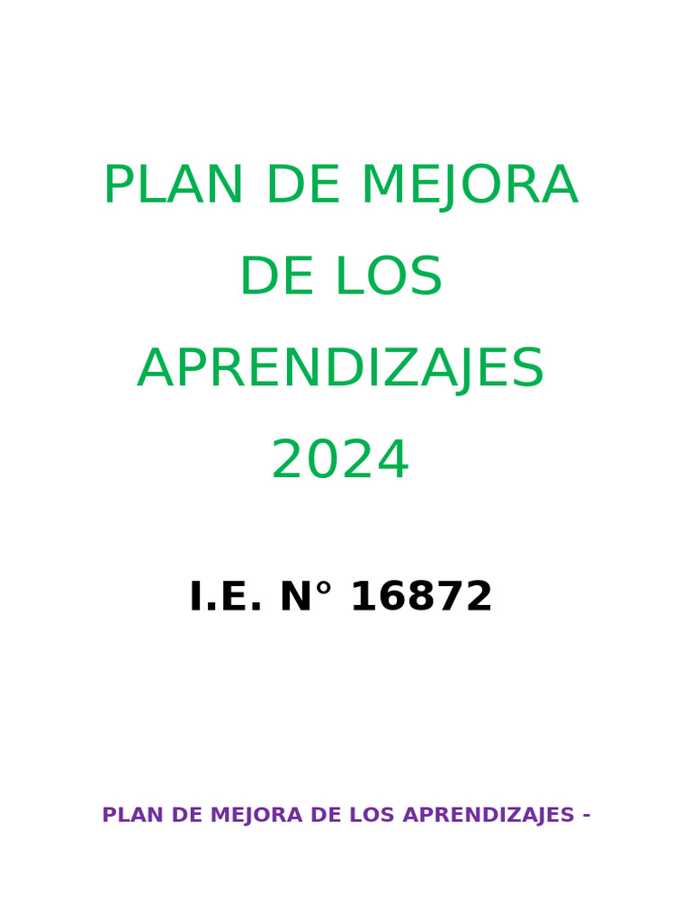 Plan de Aprendizaje 2024 I.E. 16872 | PDF | Estadísticas | Ecuaciones
