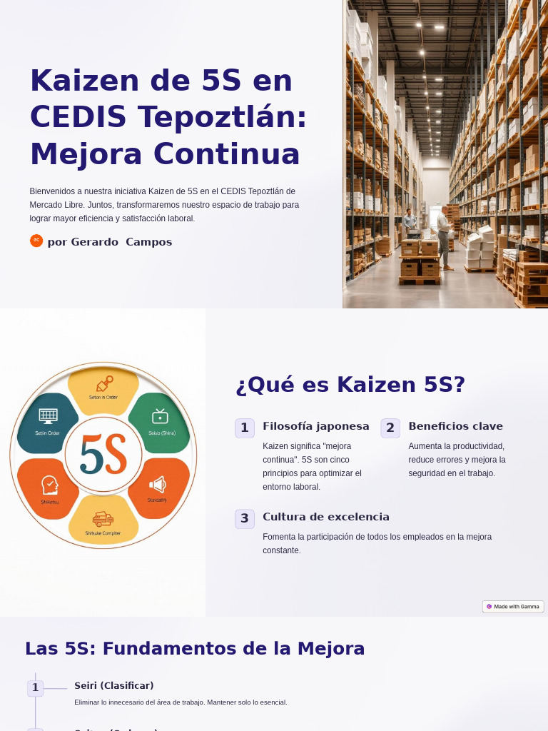 Kaizen de 5S en CEDIS Tepoztlan Mejora Continua | PDF | Business ...
