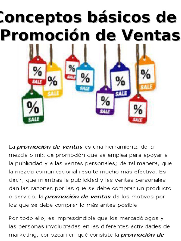 Conceptos Básicos de Promocion de Ventas y Merchandising | PDF ...