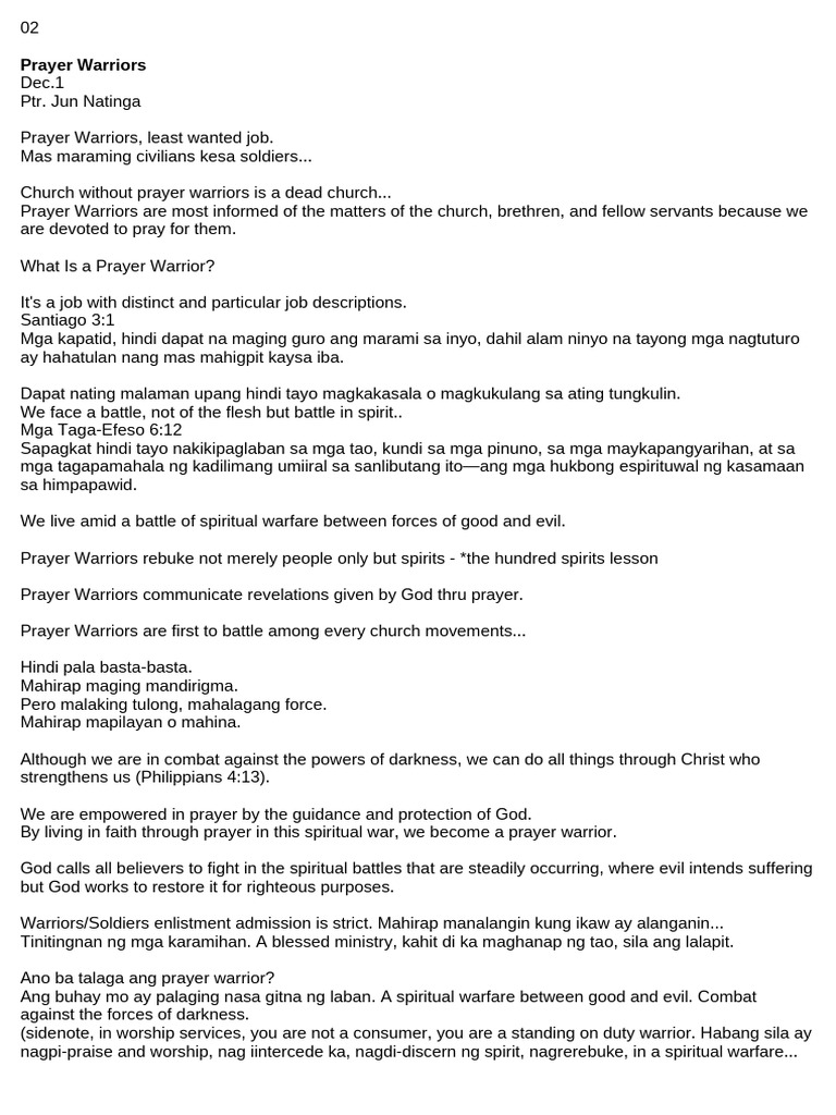 Prayer Warriors | PDF