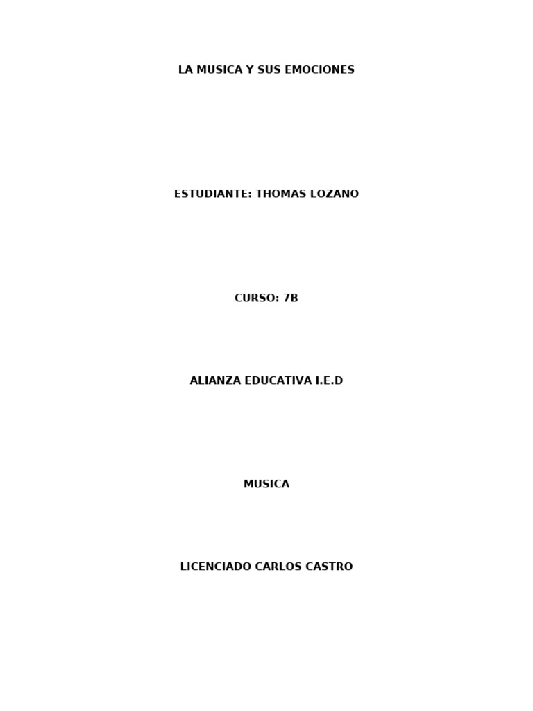 La Musica y Sus Emociones Thomas | PDF | Las emociones | Cerebro
