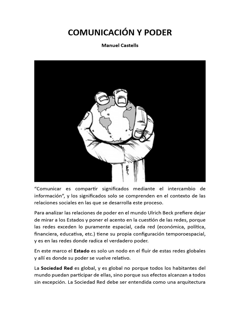 El Poder De La Comunicación Pdf Estado Política Sociedad
