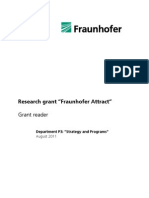 German Research grant ”Fraunhofer Attract” _ Strategy and Programs _ October 2011