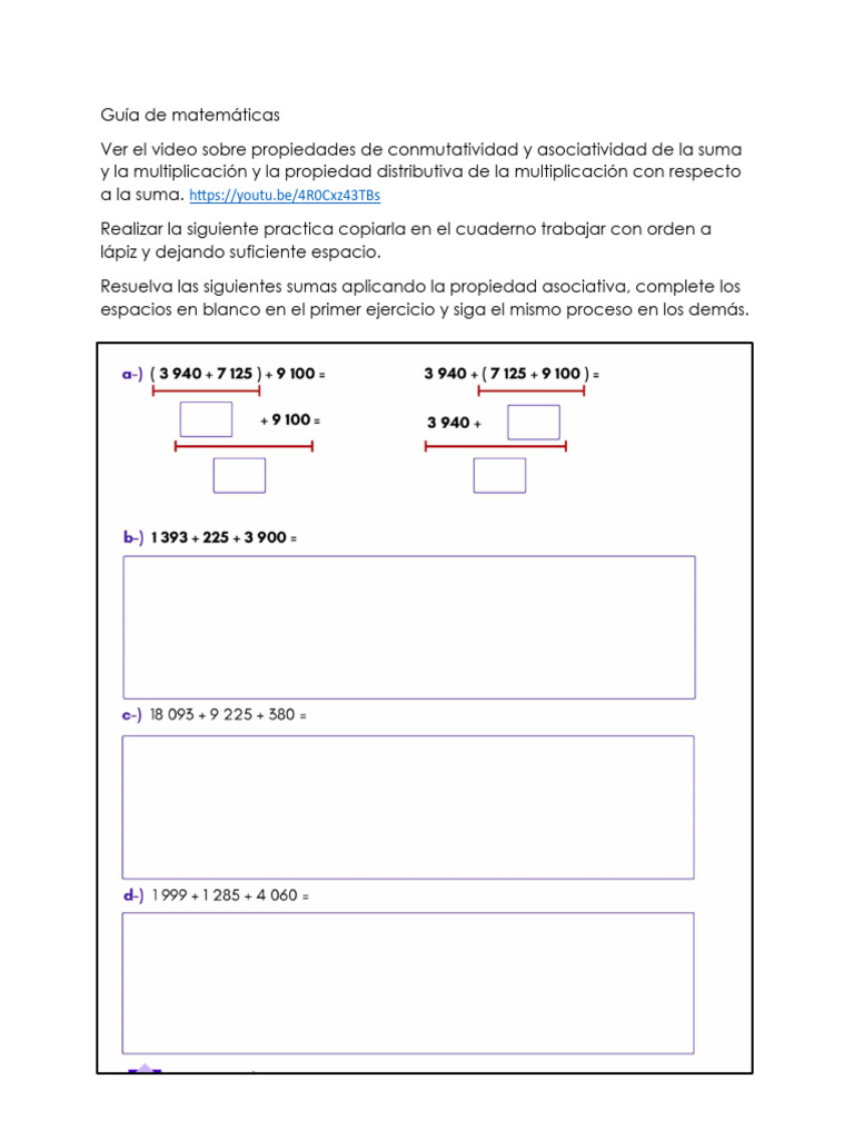 II Guia Matemáticas Propiedad Conmutativa | PDF
