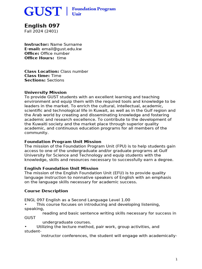 2401 097 student calendar and syllabus pdf reading comprehension
