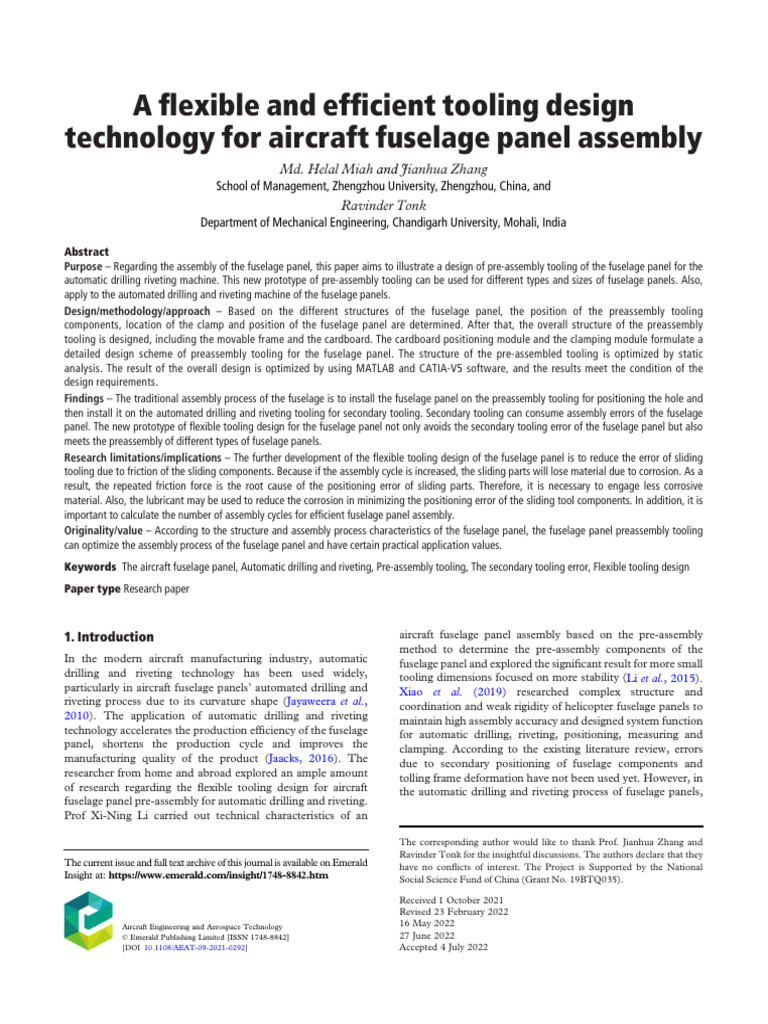 Flexible Tooling Design for Fuselage Assembly | PDF | Fuselage | Drilling