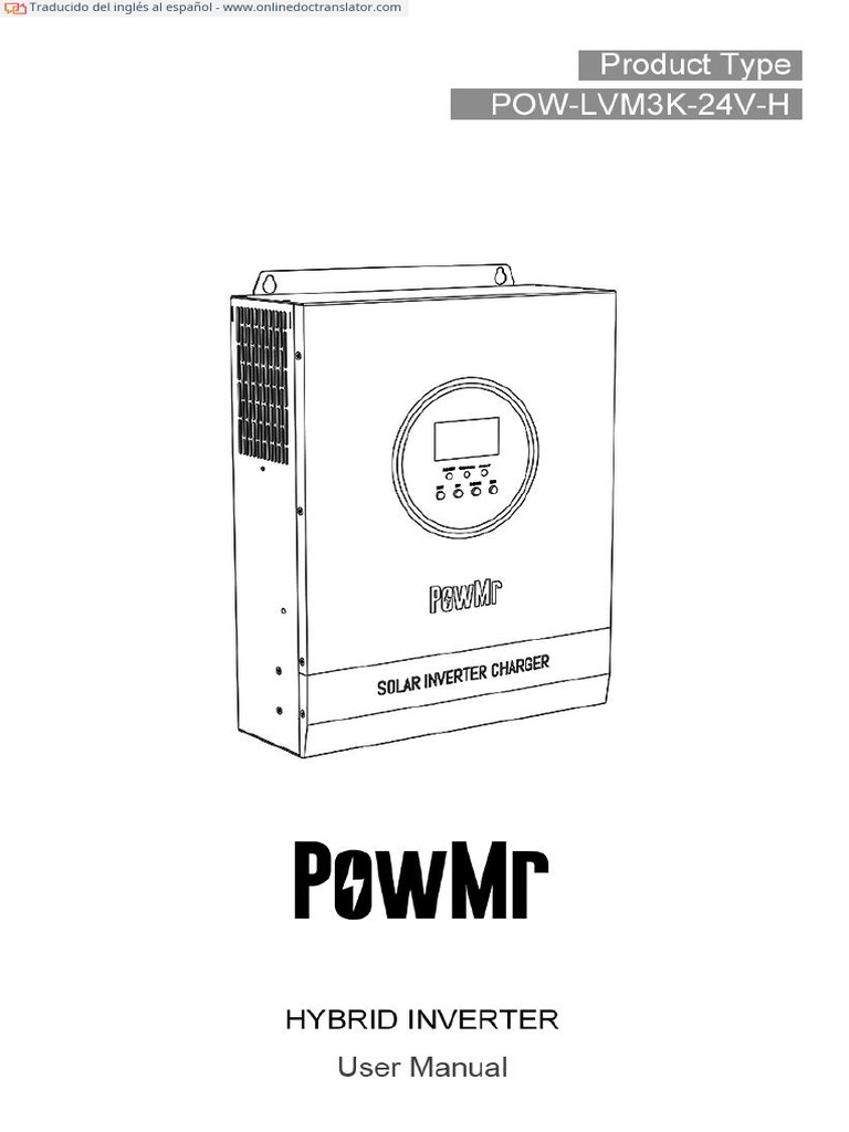 Manual de Inversor Solar POW-LVM3K | PDF | Ingenieria Eléctrica ...