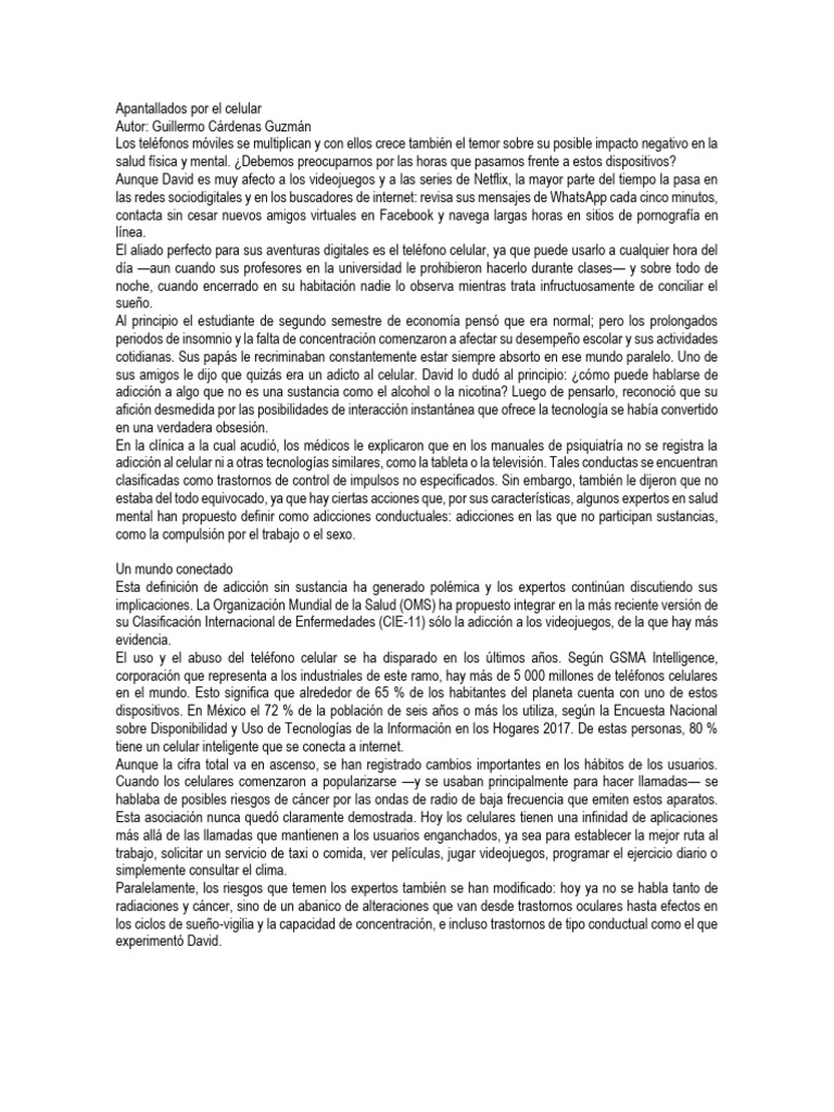 Impacto del celular en la salud mental | PDF | Teléfonos móviles | Cáncer