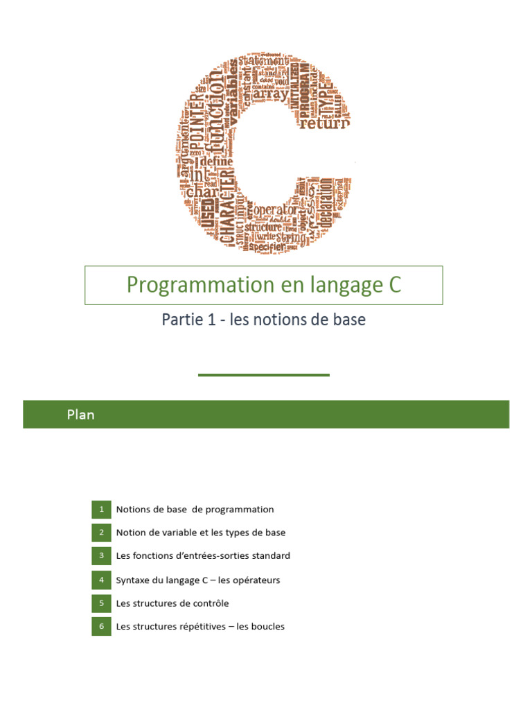 C : Notions de base en programmation | PDF | C (Langage de ...