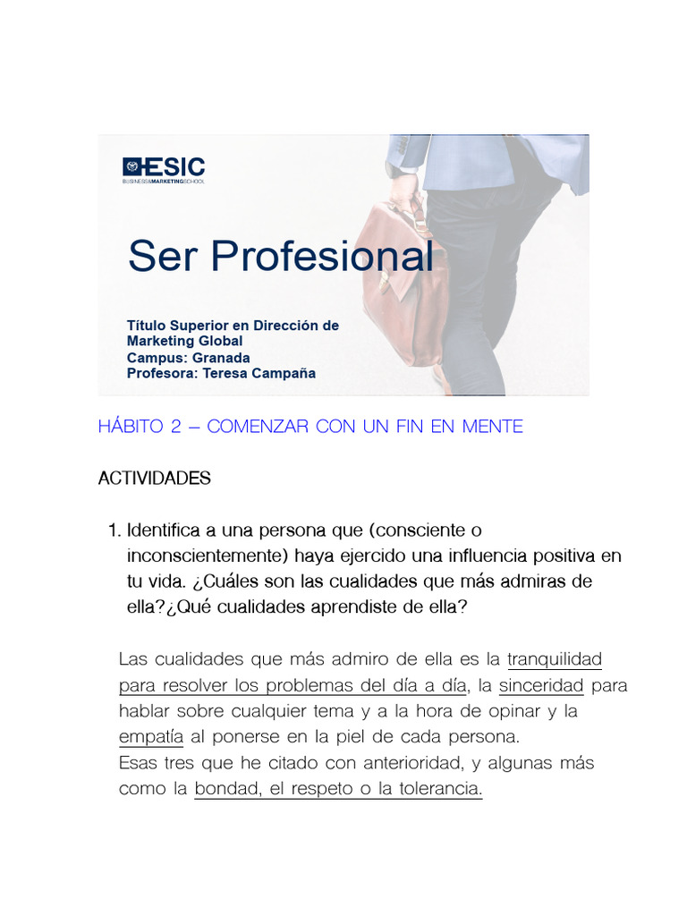 Hábito 2 - Comenzar Con Un Fin en Mente | PDF