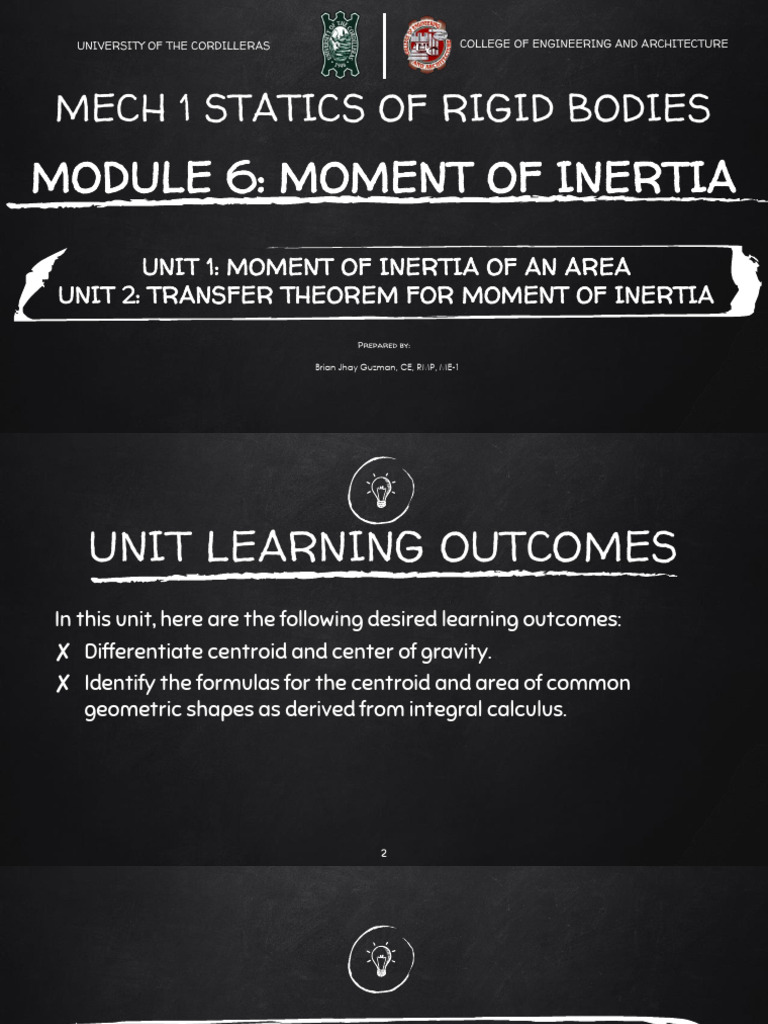 Moment of Inertia in Rigid Bodies | PDF | Area | Center Of Mass