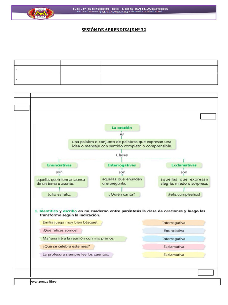 Clase de LENGUAJE 3° y 4° de Primaria | PDF | Aprendizaje | Evaluación