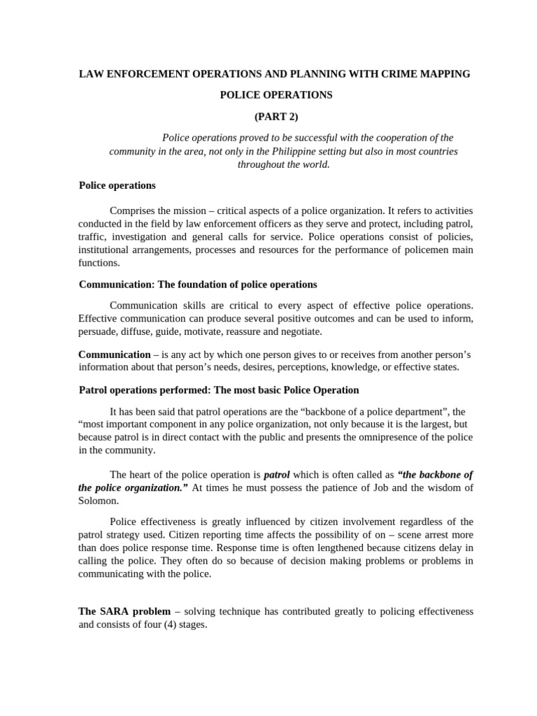 Police Operations and Crime Mapping Guide | PDF | Search Warrant | Police