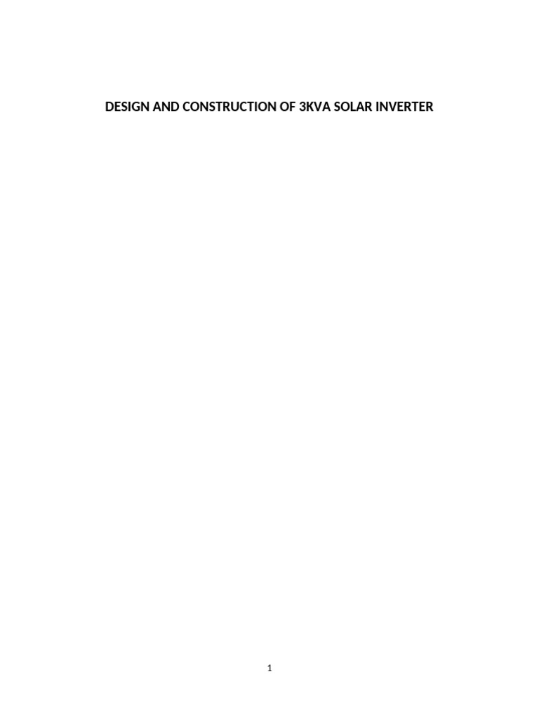 3KVA Solar Inverter Design Guide | PDF | Photovoltaic System | Capacitor