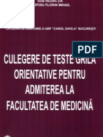 65763931 Biologie Teste Admitere Medicina 2011 Bucuresti