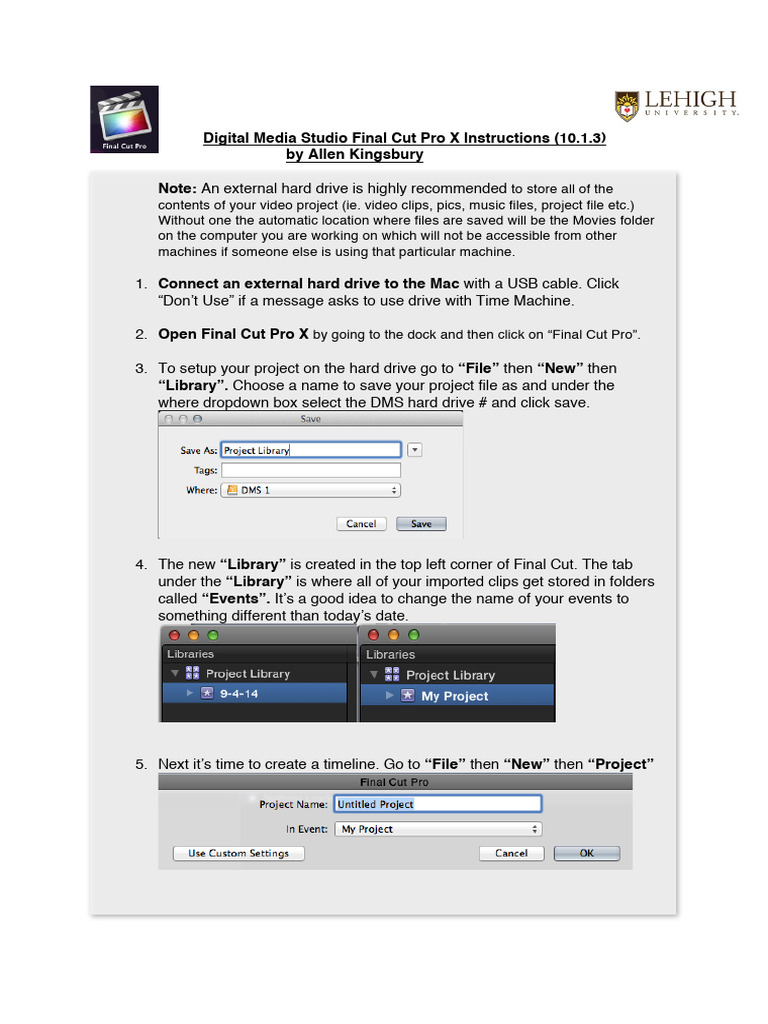 Final Cut Pro X Setup Instructions | PDF | Video | Computing