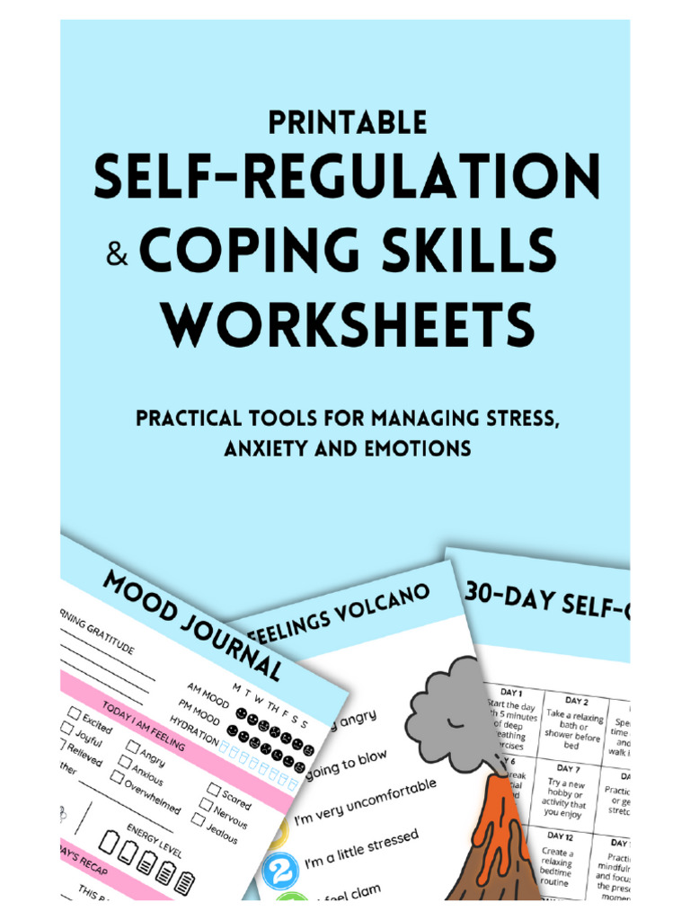 Printable Self Regulation and Coping Skills Worksheets PDF Thought