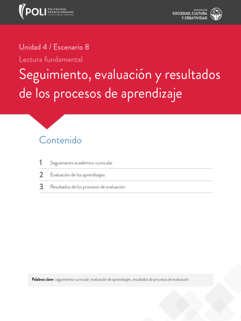Seguimiento y Evaluacion | PDF | Evaluación | Plan de estudios