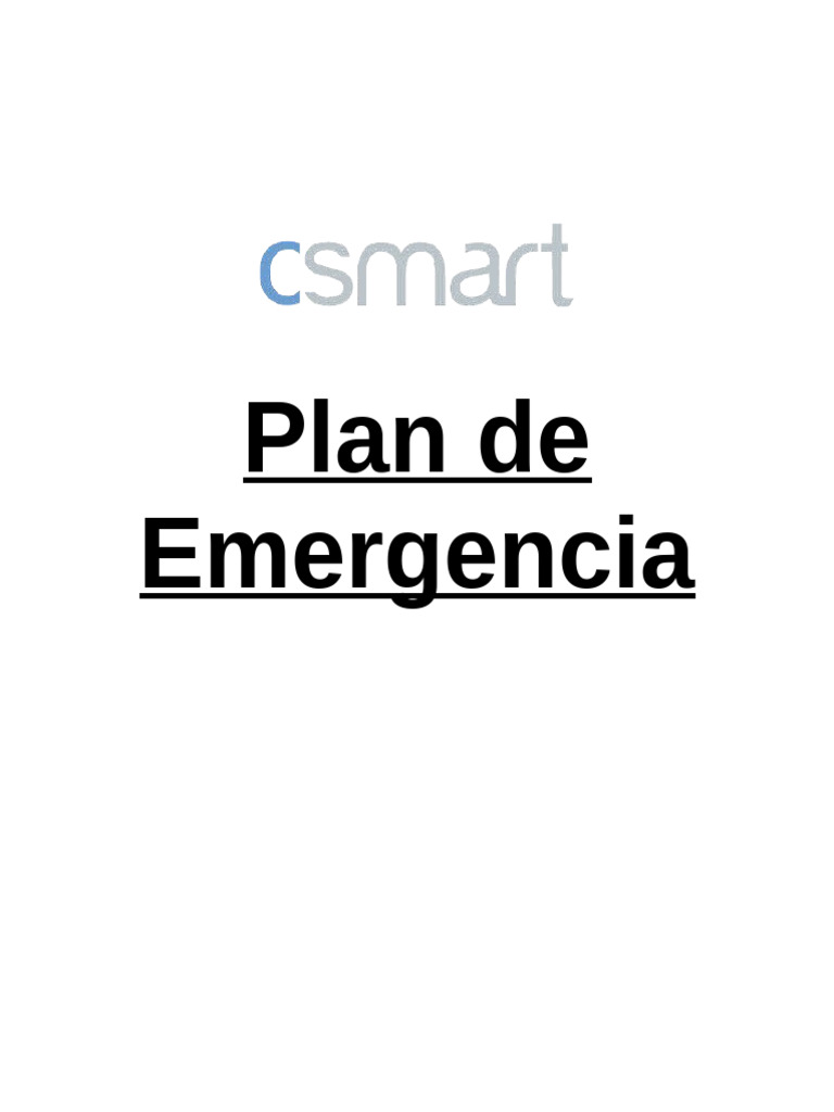 Plan de Emergencia Cademsmart | PDF | Bombero | Primeros auxilios