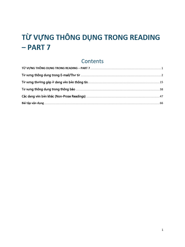 T V NG Thông D NG Trong Part 7 | PDF