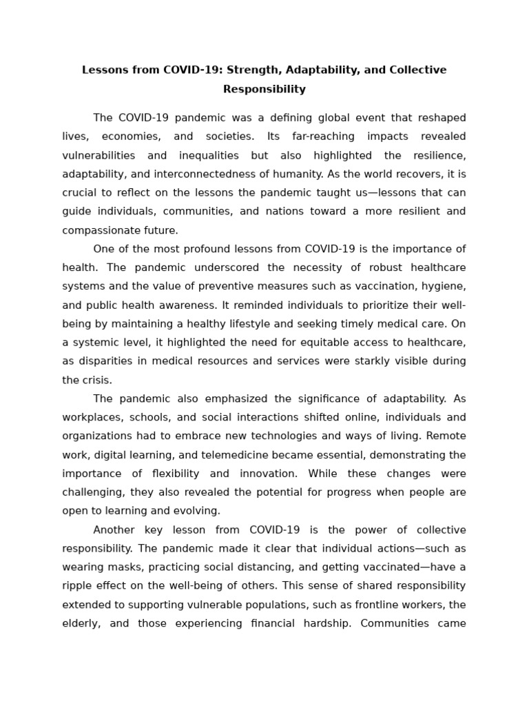 Lessons From Covid | PDF