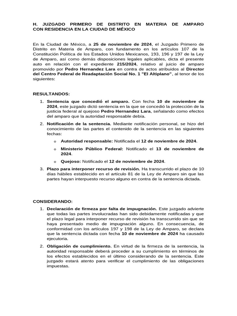 Sentencia Firmeza | PDF | Sentencia (ley) | Justicia