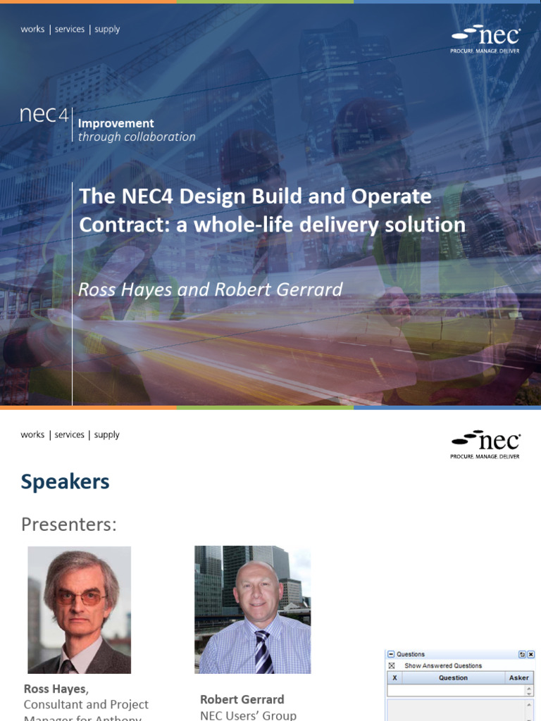 NEC4 DBO Contract Overview | PDF | Business | Economies