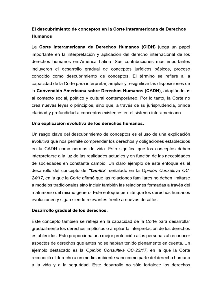 Evolución Jurídica en la CIDH | PDF | Derechos humanos | Etica social