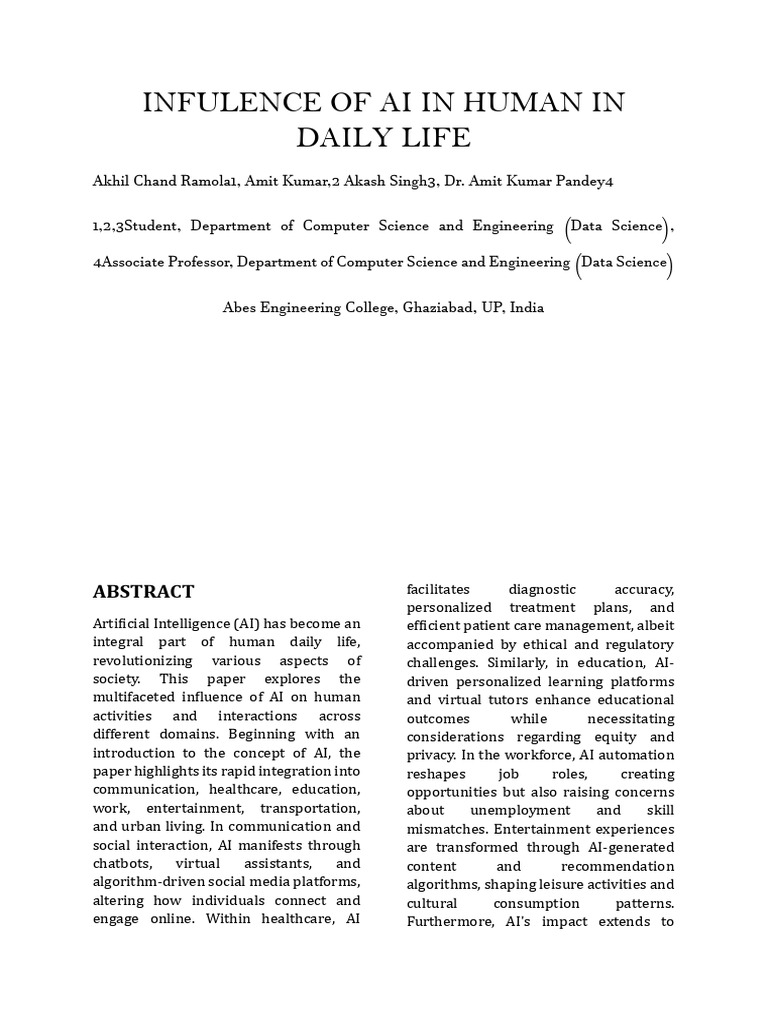 E of Ai in Human in Daily Life | PDF | Artificial Intelligence ...