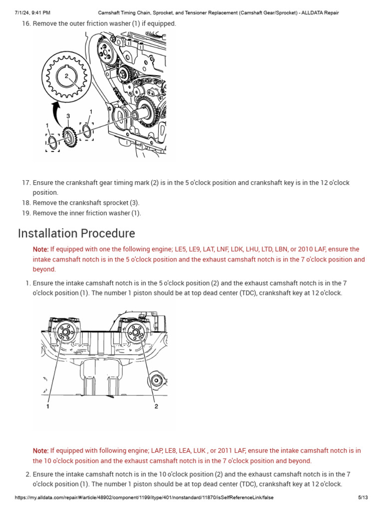 Camshaft Gear Replacement Guide | PDF | Screw | Engines